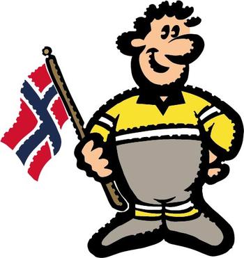 Hugo Boss med norsk flagg